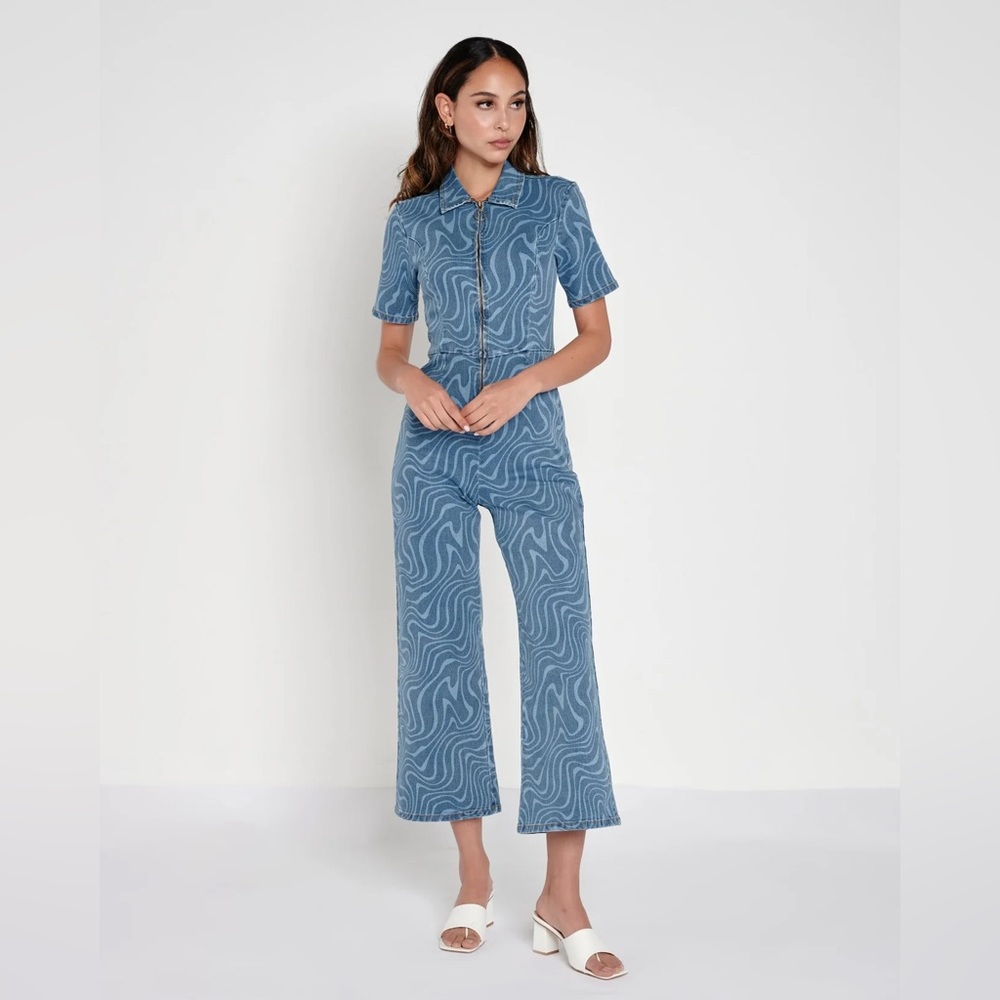 Organic Denim Swirl Jumpsuit